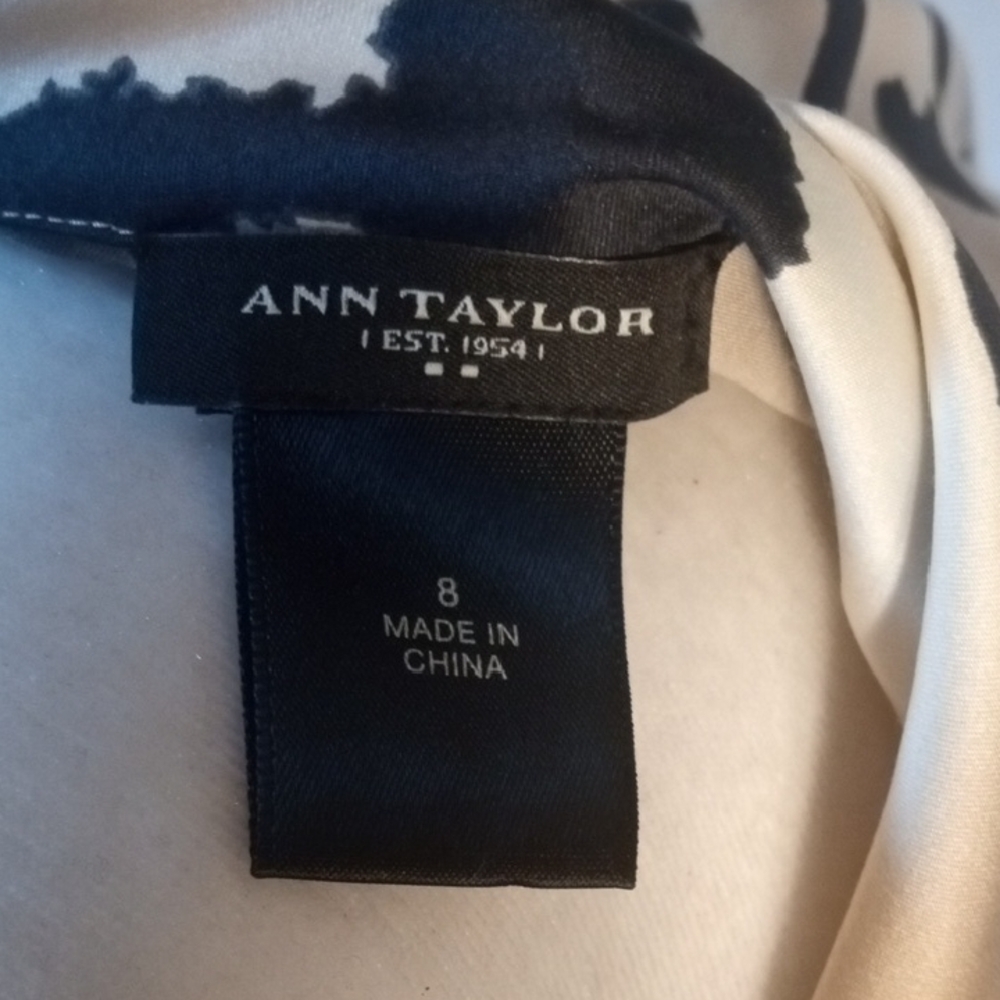 Ann Taylor Black and Cream Cowl Neck  Leopard Print Blouse - Picture 2 of 6